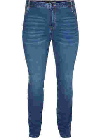 Nille jeans met hoge taille en borduursel