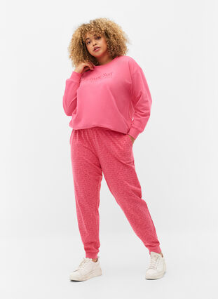 Pantalon de survêtement avec imprimé et poches, Hot Pink AOP, Model image number 0
