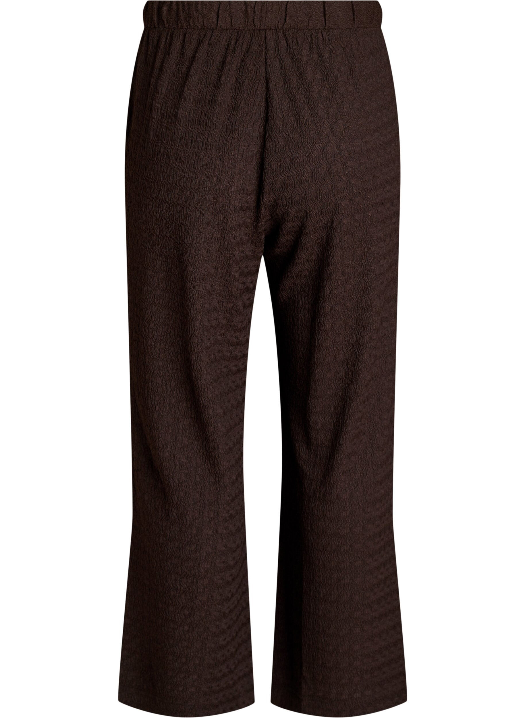 Zizzi Pantalon avec texture ondul&eacute;e, Marron, Packshot image number 1
