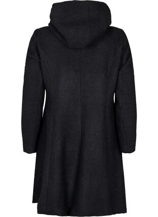 Manteau à capuche silhouette en A, Black, Packshot image number 1