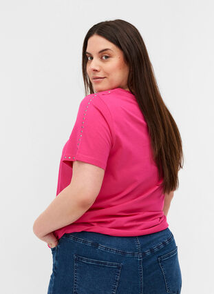 T-shirt en coton à manches courtes , Fuchsia Purple, Model image number 1