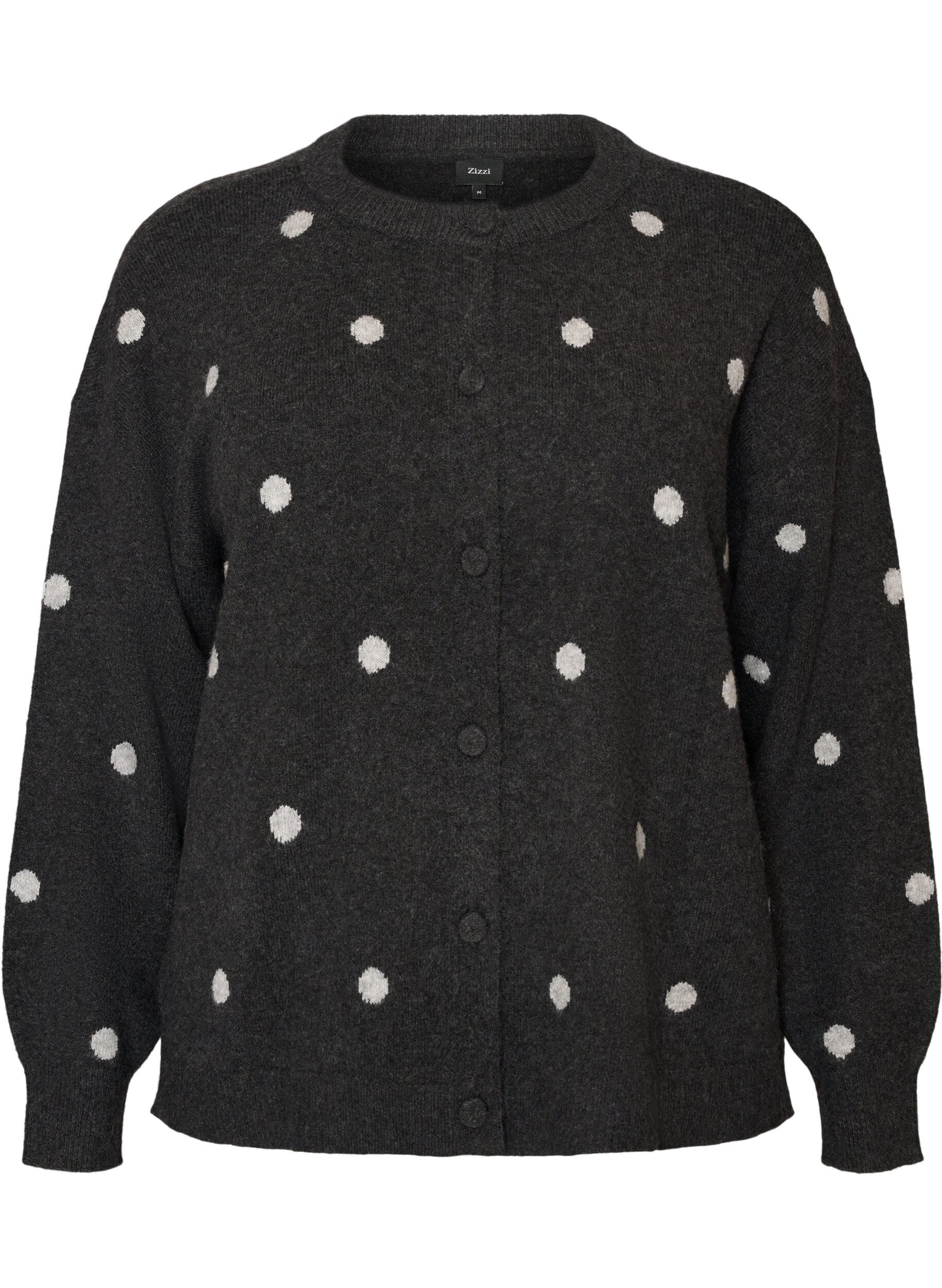 ZizziCardigan &agrave; pois, Gris, Packshot image number 0