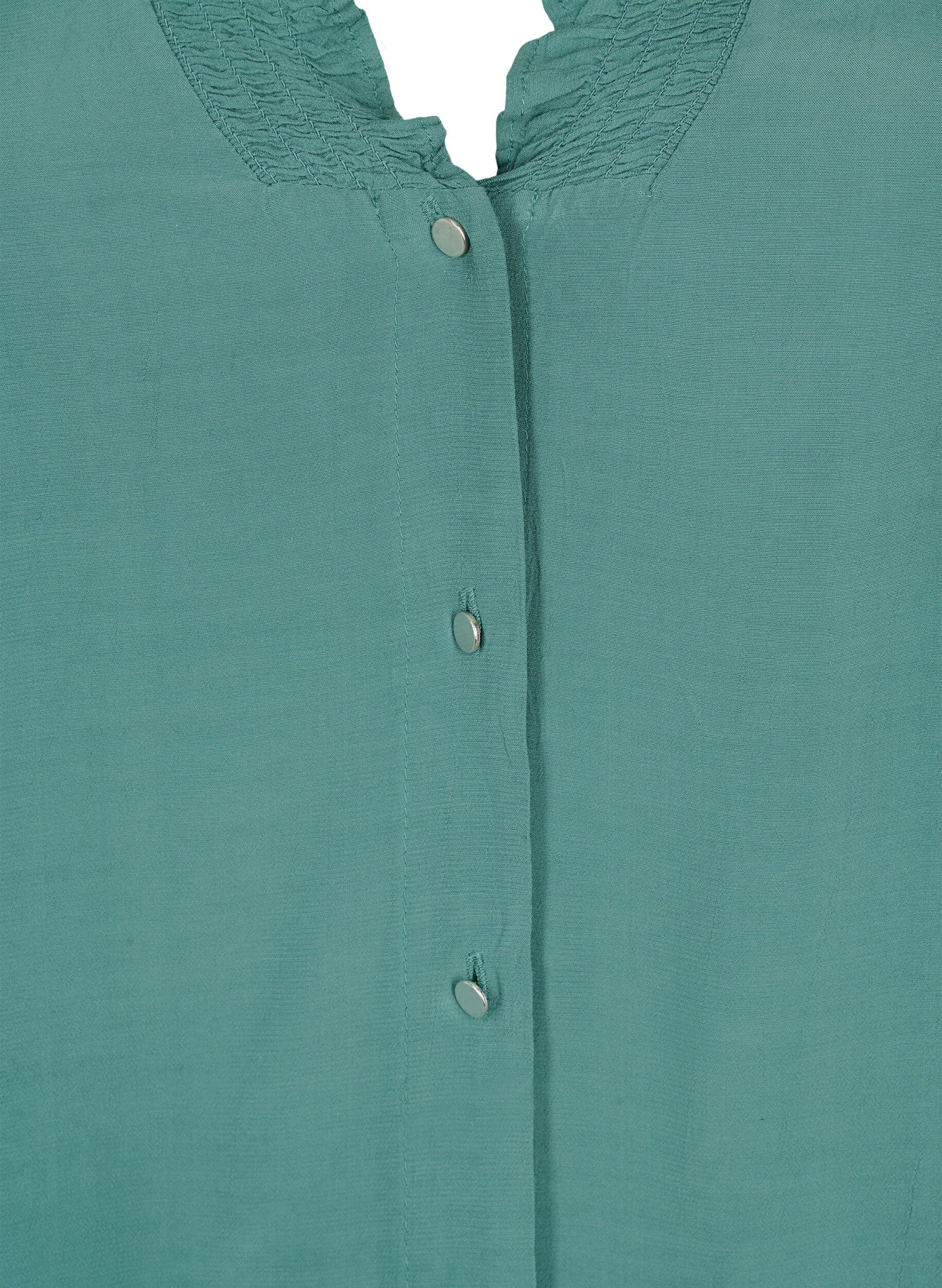 ZizziViscose shirt blouse met met lange mouwen, Sea Pine, Packshot image number 2