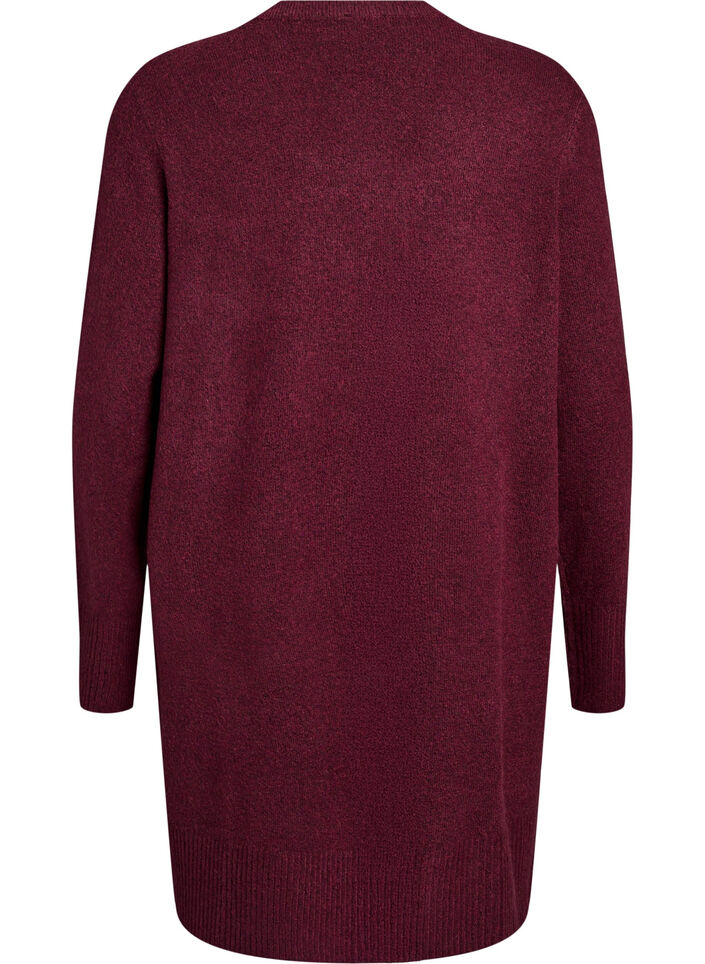 Cardigan en tricot c&ocirc;tel&eacute; avec poches, Bordeaux fonc&eacute;, Packshot image number 1