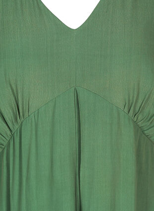 Viscose jurk met 3/4 mouwen, Dark Ivy, Packshot image number 2