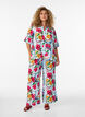 Shirtblouse met mouwen tot aan de ellebogen en kleurrijke print, Blauw, Model image number 1