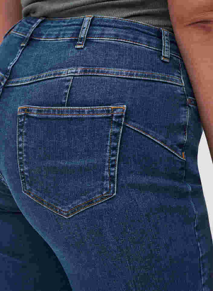 Gemma jeans met hoge taille en push up, Blue denim, Model image number 3