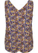 Haut imprim&eacute; avec col en V, Bleu, Packshot image number 1
