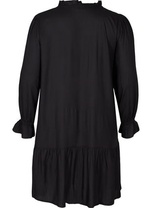 Robe en viscose avec un lien noué, Black, Packshot image number 1