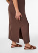Mouwloze ribjurk van viscose, Bruin, Model image number 2