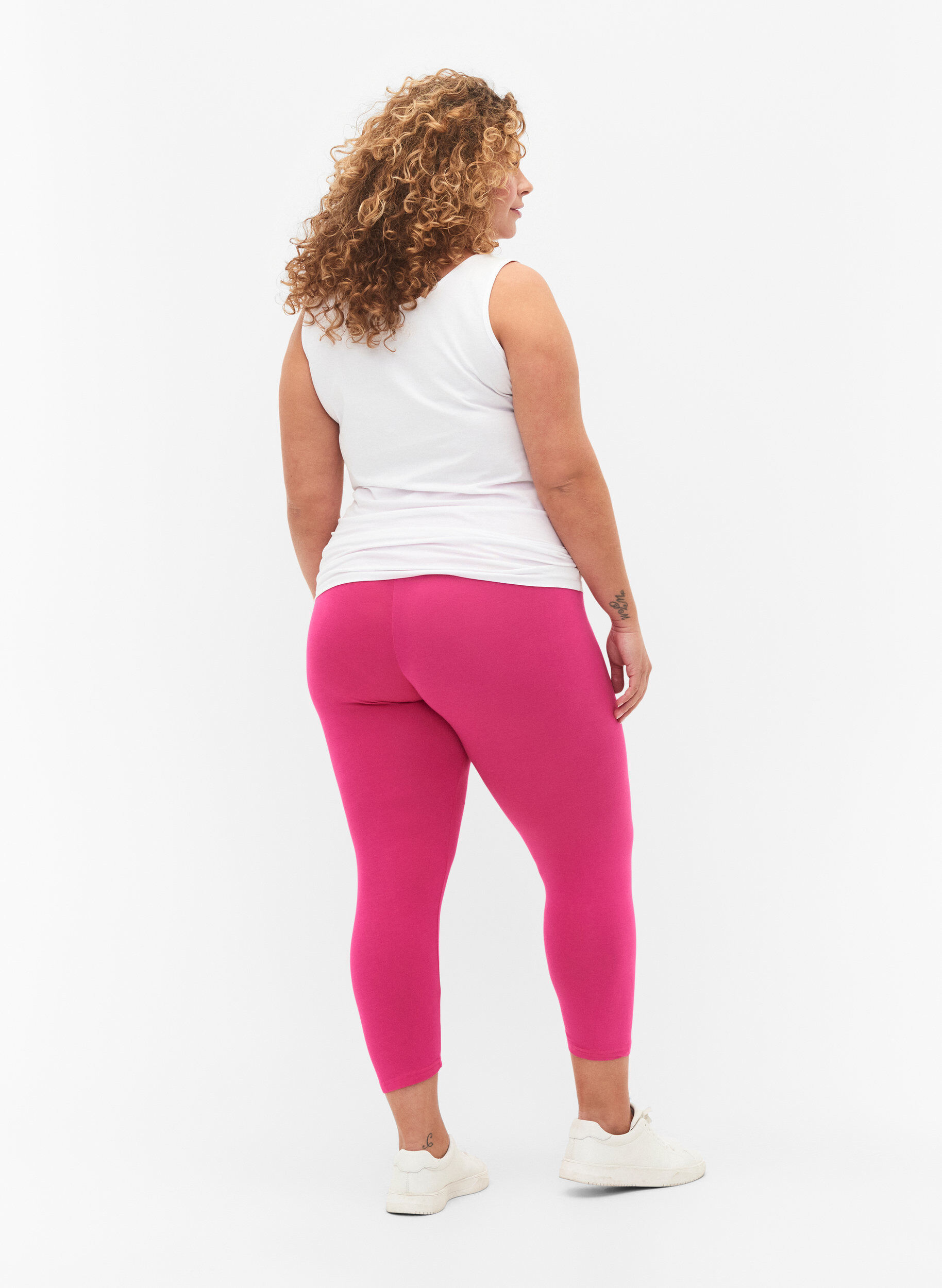 Zizzi Leggings 3/4 basiques en viscose, Rose, Model image number 2