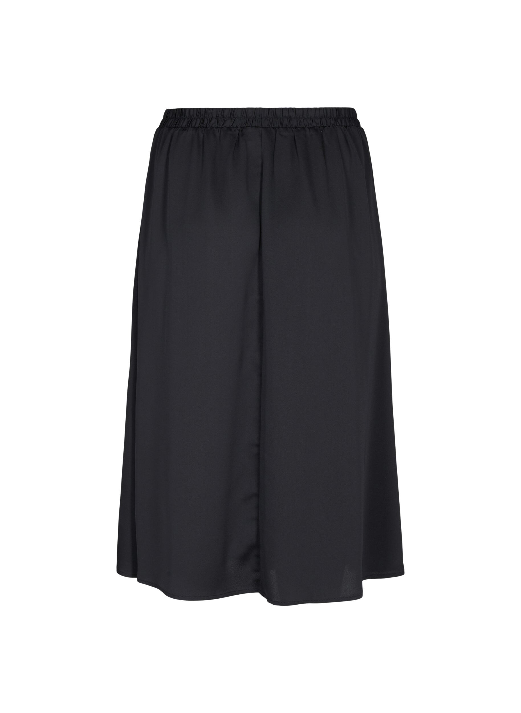 ZizziLosjes vallende midi rok, Black, Packshot image number 1