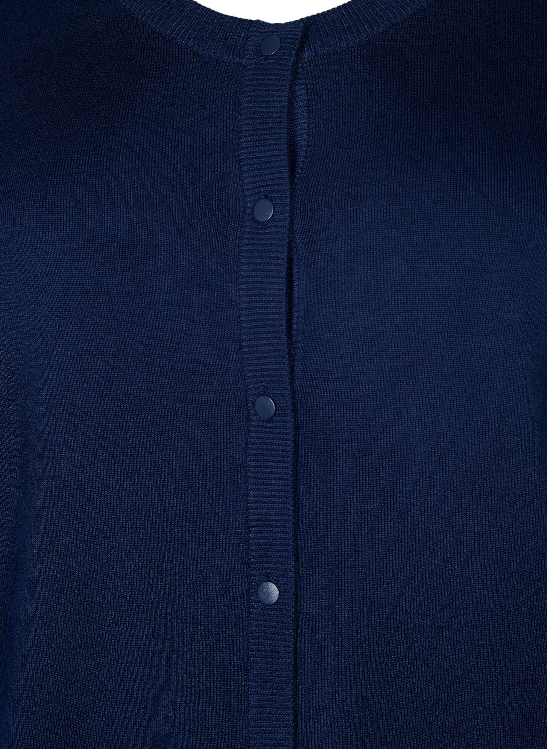 ZizziGebreid vest van viscose met knopen, Navy Blazer, Packshot image number 2