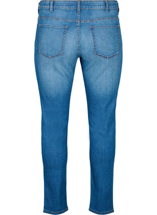 Emily jeans avec taille régulière et coupe slim, Blue denim, Packshot image number 1