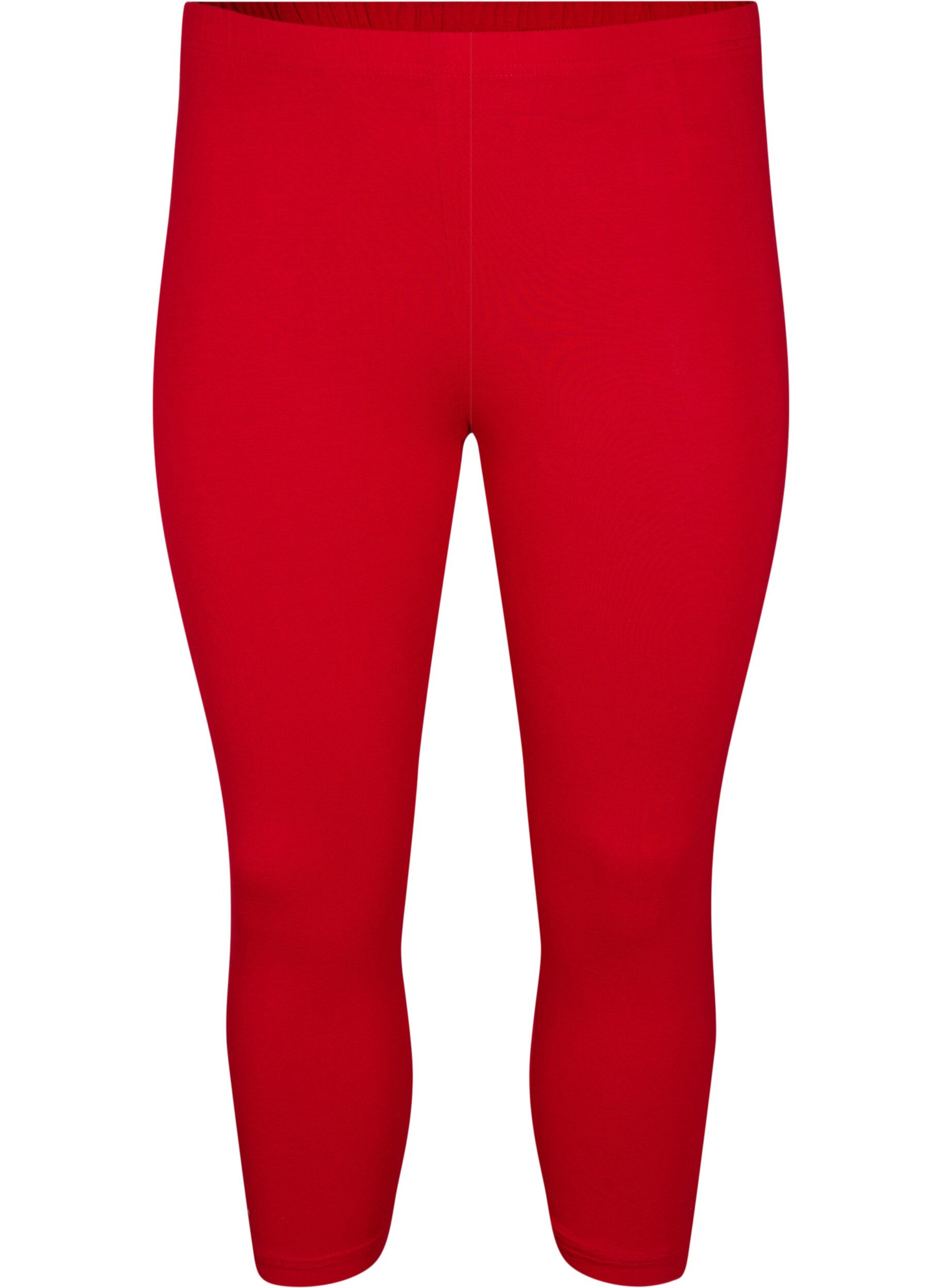 Zizzi Leggings basiques longueur 3/4 en viscose, Rouge, Packshot image number 0