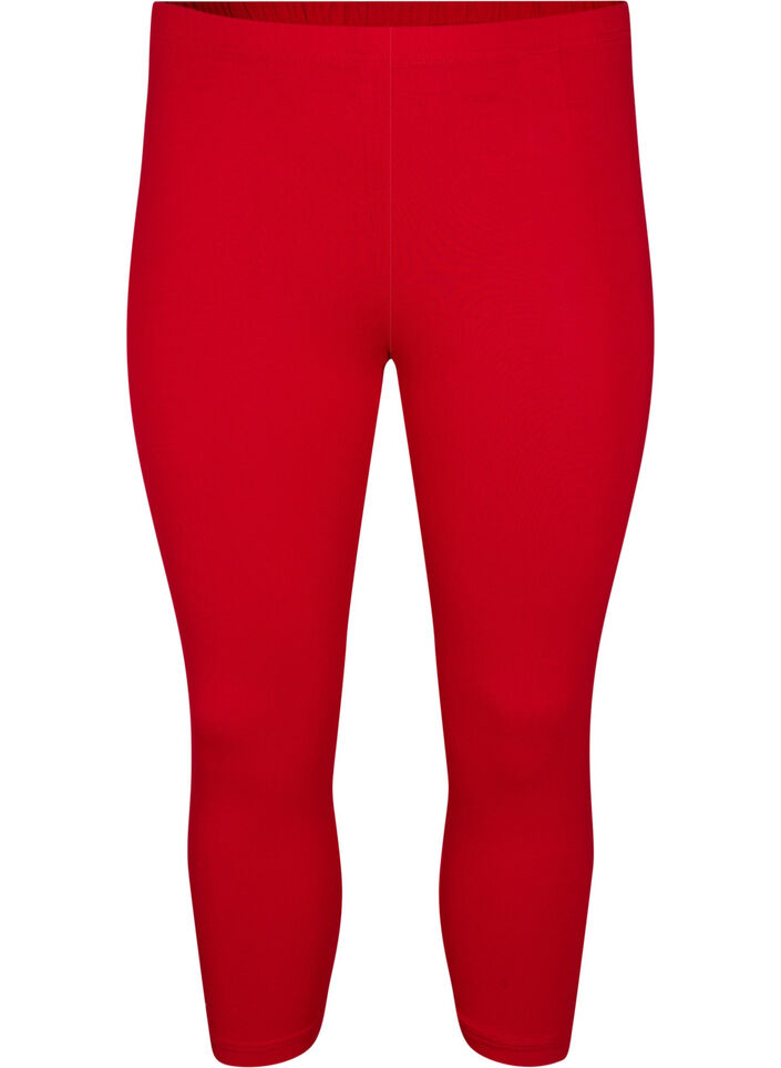 Leggings basiques longueur 3/4 en viscose, Rouge, Packshot image number 0