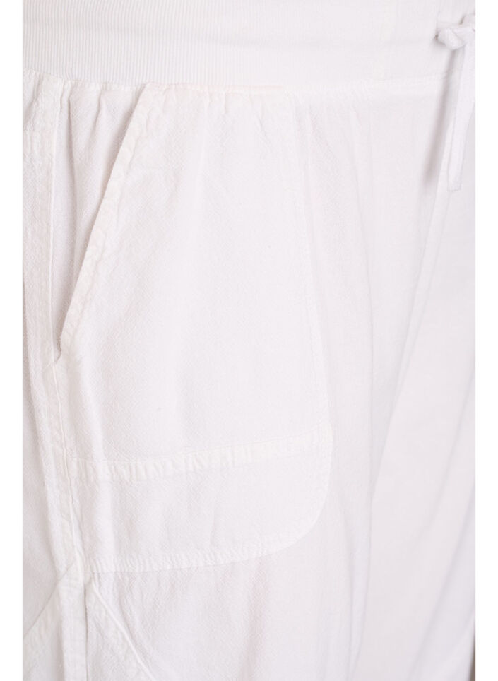 Pantacourt en coton, Blanc, Packshot image number 2