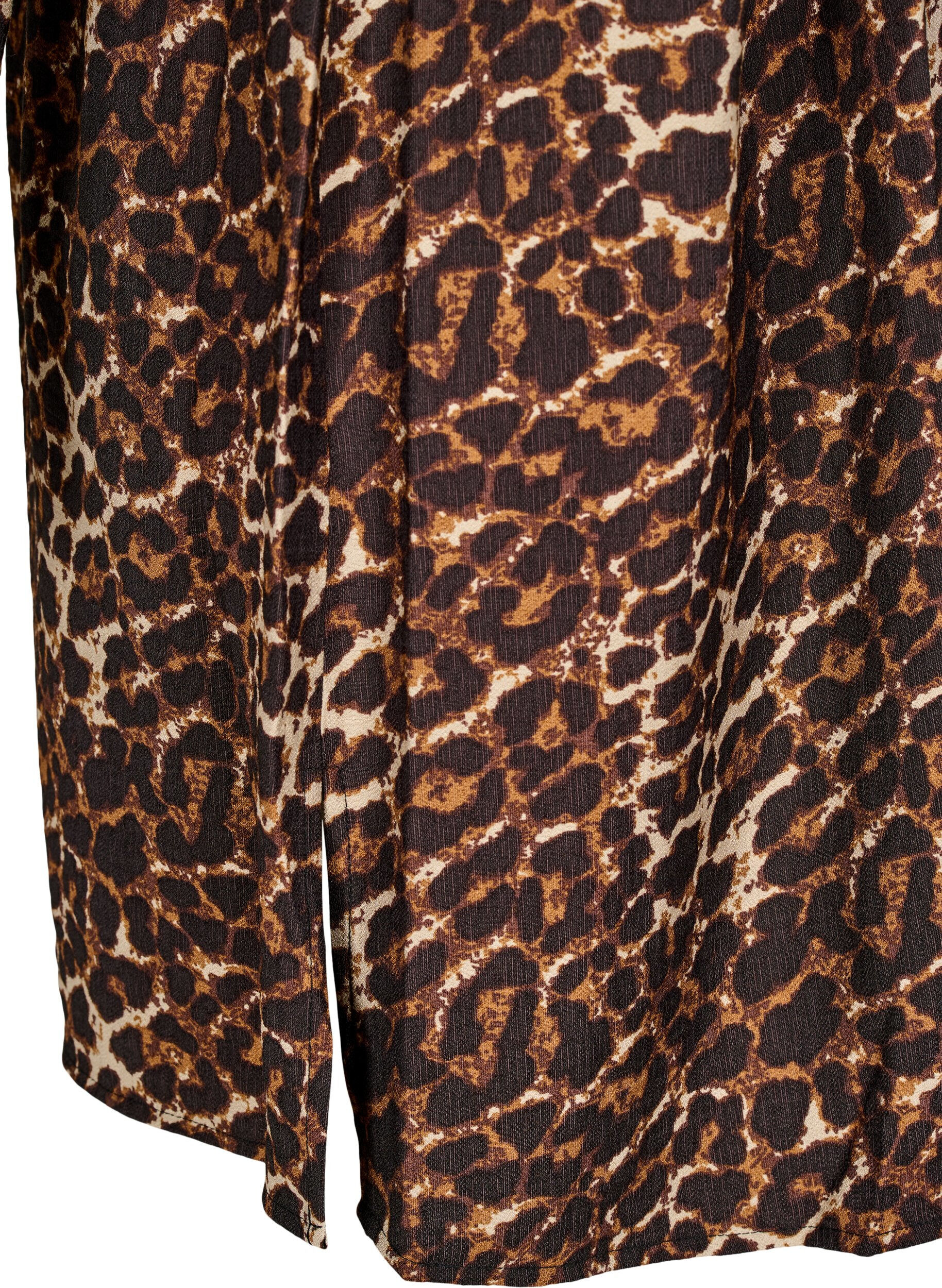 ZizziJurk met lange mouwen en strikriem, Bruin, Packshot image number 3