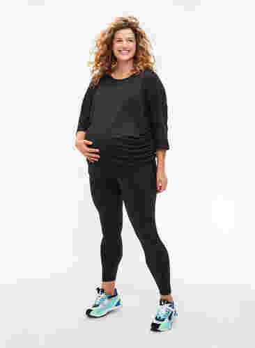 Haut d'entraînement de grossesse à manches 3/4, Black, Model image number 3