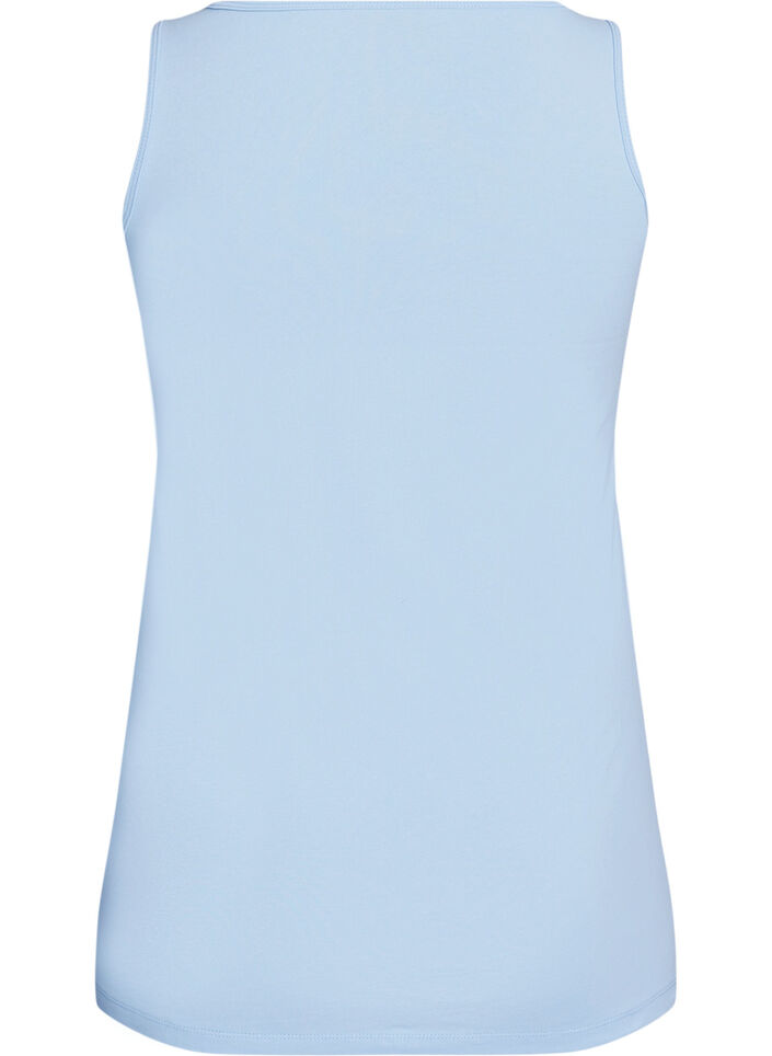 Haut basic uni en coton, Bleu Clair, Packshot image number 1