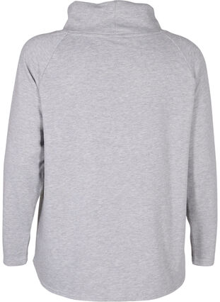 Sweatshirt met hoge kraag, Light Grey Melange, Packshot image number 1