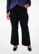 Bootcut ribbroek met hoge taille, Zwart, Model image number 2