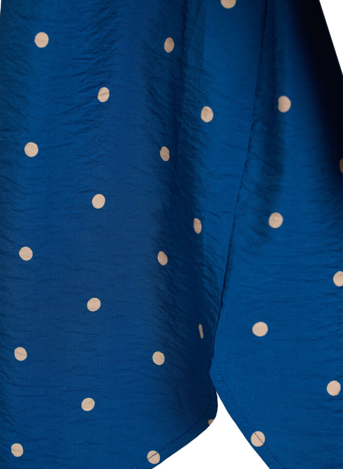 Korte jurk met kraag en borstzak, Blauw, Packshot image number 3
