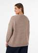 Gebreide blouse met strassteentjes en studs, Beige, Model image number 2