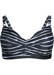 Soutien-gorge de bikini imprimé avec armature, Black White Stripe, Packshot