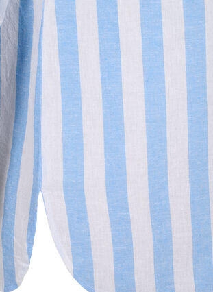 Chemise longue en lin et en coton, Blue White Stripe, Packshot image number 3
