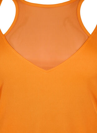 Aansluitende blouse met mesh detail, Vibrant Orange, Packshot image number 2