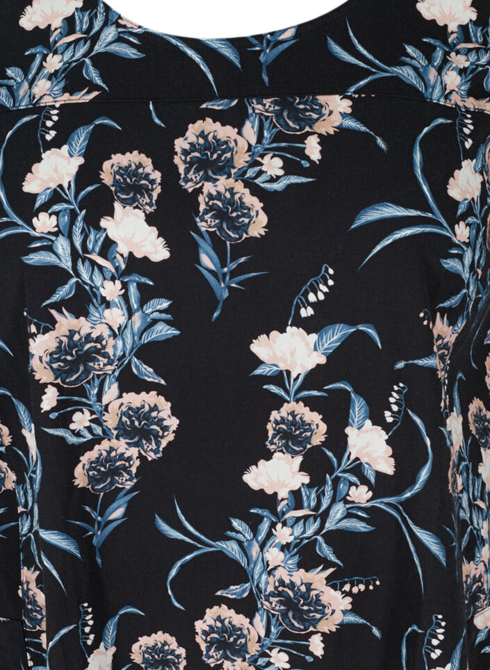 Katoenen jurk met korte mouwen en print, Blauw, Packshot image number 2