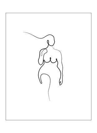 Affiche avec silhouette de femme, Poster 1 Woman Whi, Packshot image number 0