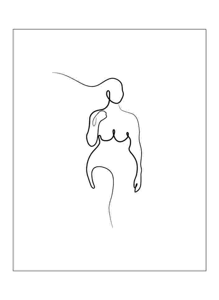 Affiche avec silhouette de femme, Poster 1 Woman Whi, Packshot