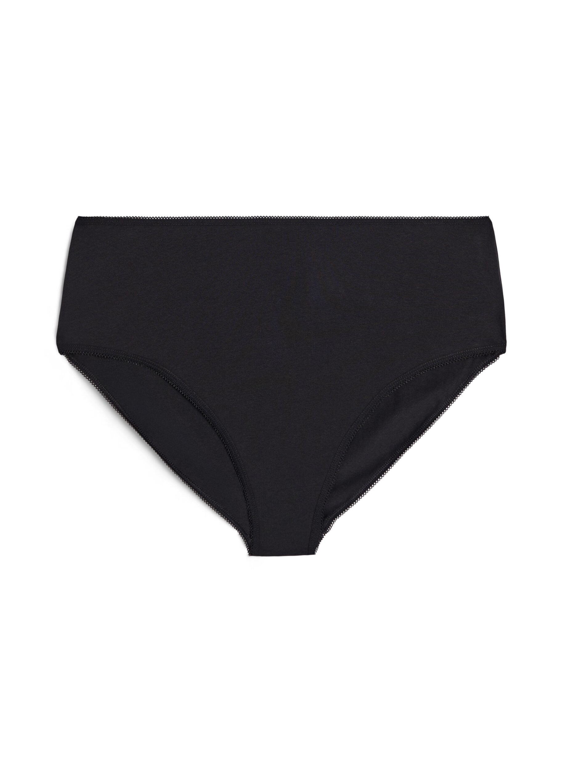 Zizzi5-pack culottes en coton avec taille normale, Noir, Packshot image number 2