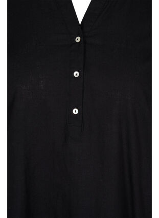 Robe chemise longue à manches courtes, Black, Packshot image number 2