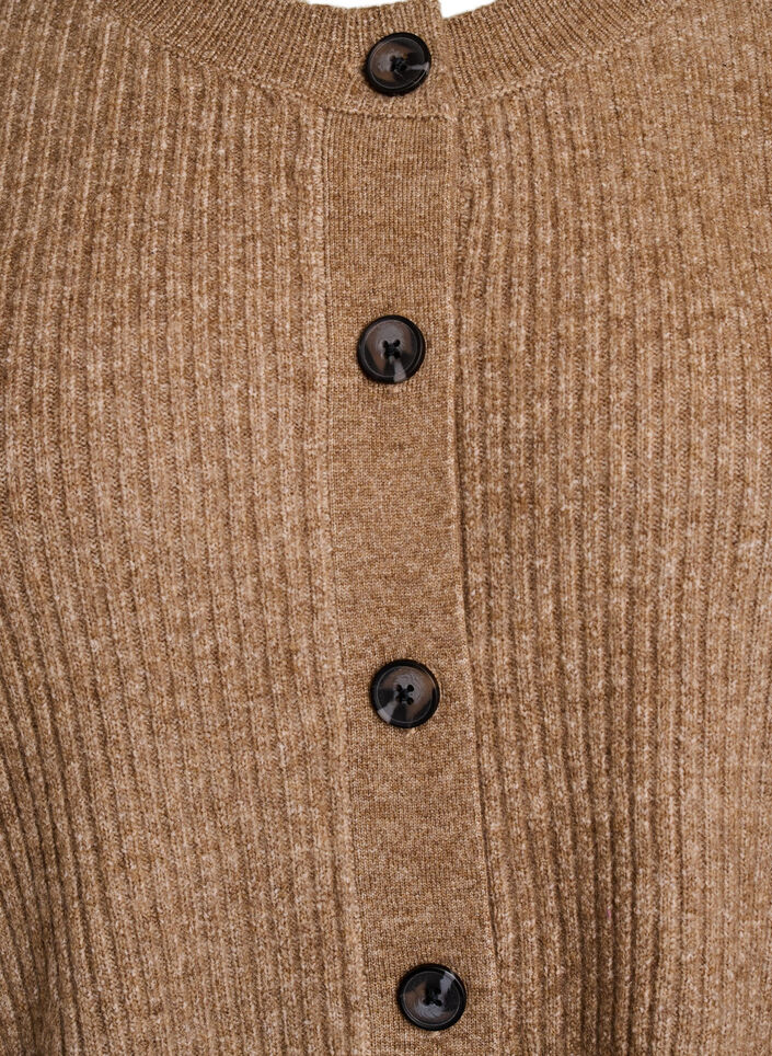 Cardigan en tricot c&ocirc;tel&eacute; avec boutons, Marron, Packshot image number 2