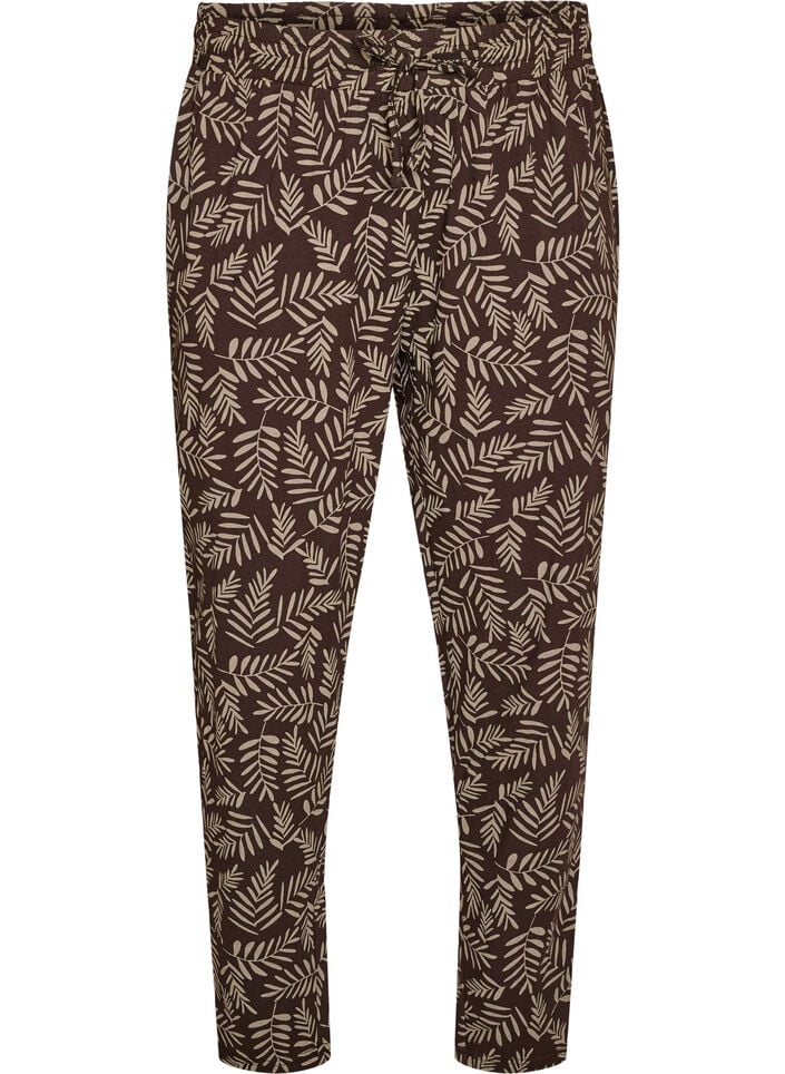 Pantalon de pyjama en coton avec imprim&eacute;, Marron, Packshot image number 0