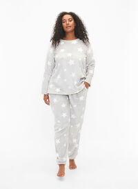 Pantalon souple avec imprimé étoiles, Grey Star, Model