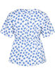 Katoenen wikkelblouse met bloemenprint, B.White/Small Flower, Packshot image number 1