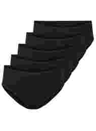 Set van 5 katoenen slips met regular waist, Black, Packshot