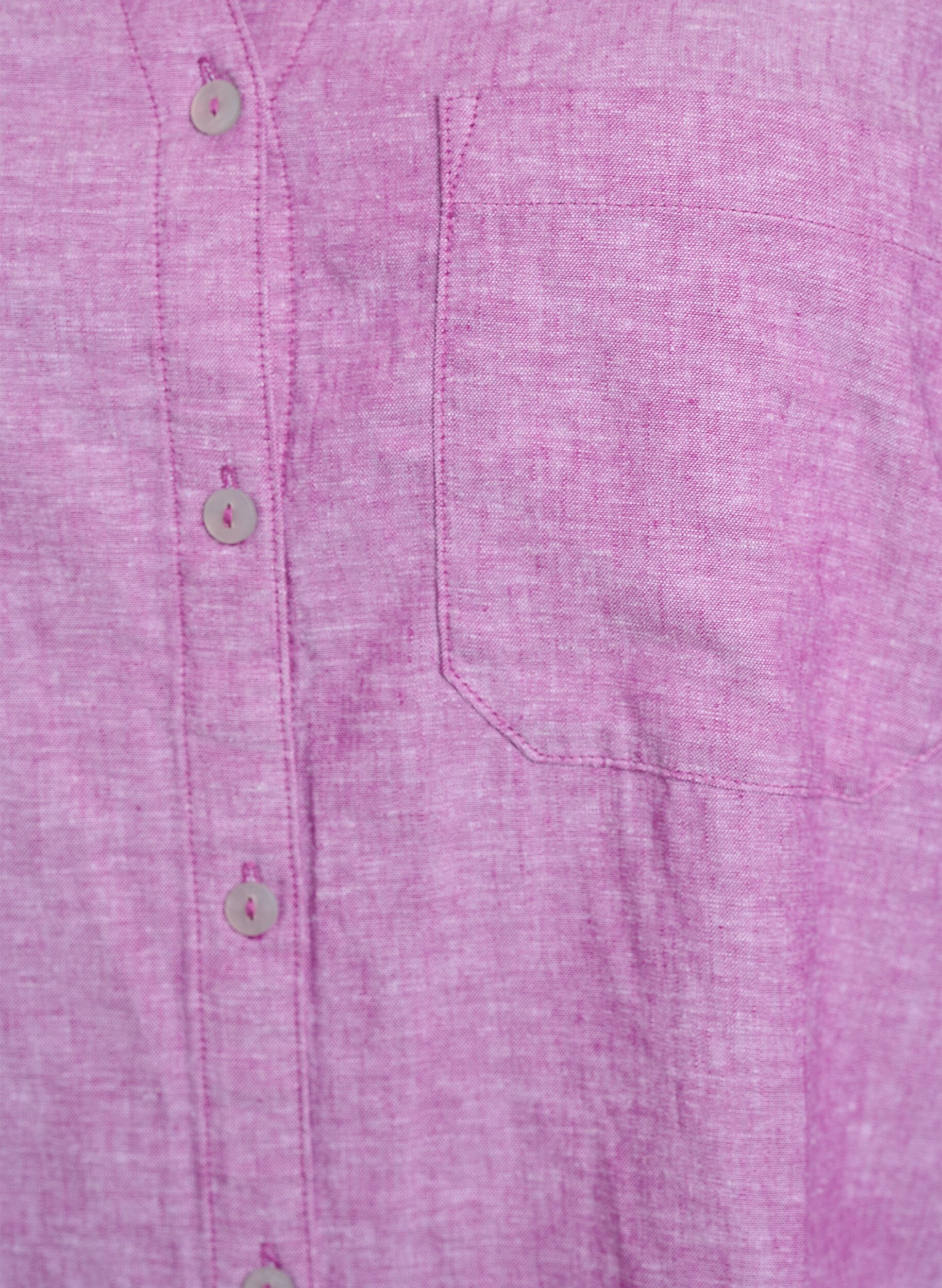 Zizzi Chemise en lin et viscose avec manches 3/4, Violet, Packshot image number 2