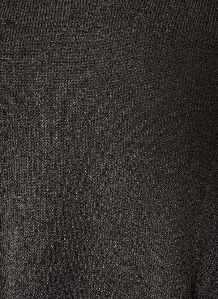 Jersey blouse met een geribde textuur en een A-lijn pasvorm, Zwart, Packshot image number 2