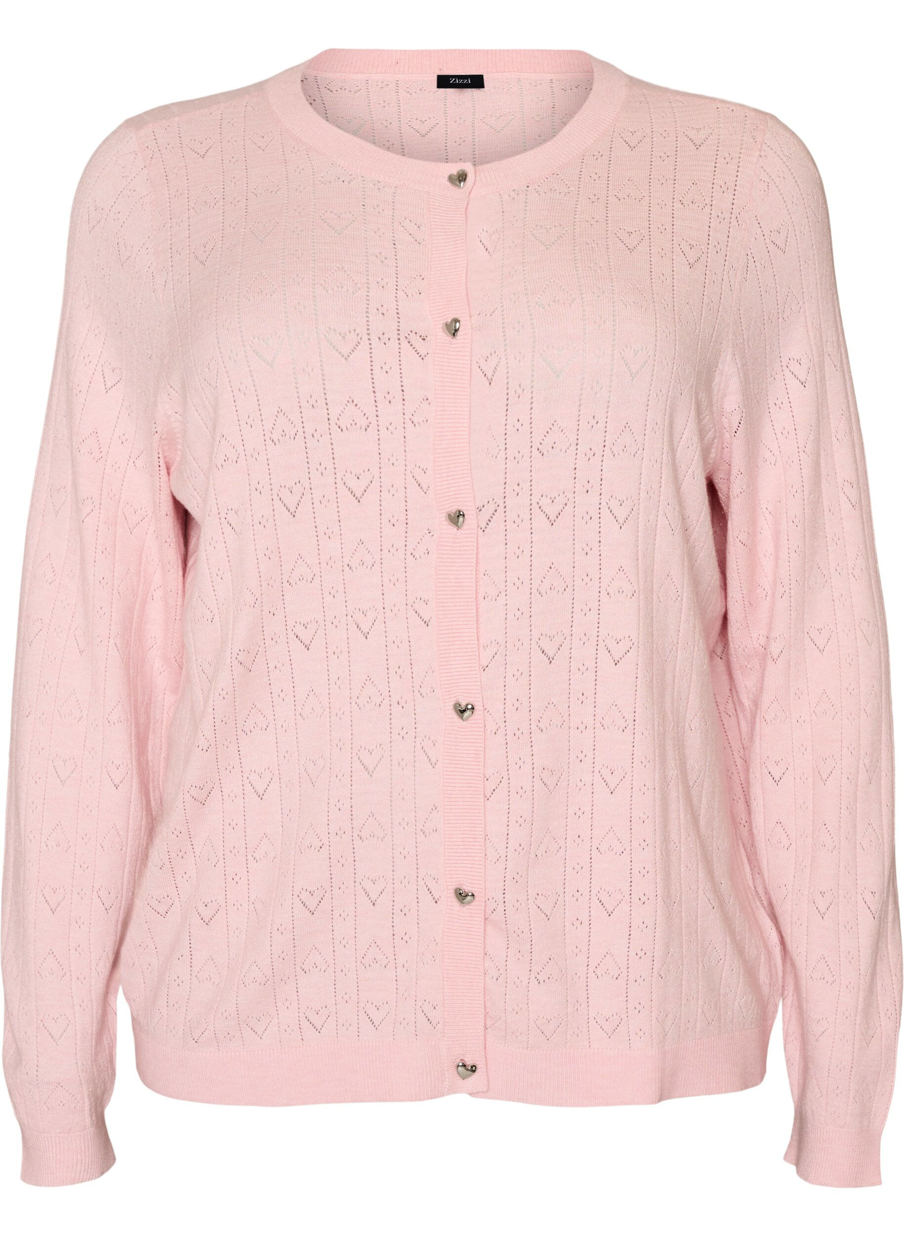 Cardigan en maille avec broderie ajour&eacute;e en forme de c&oelig;ur