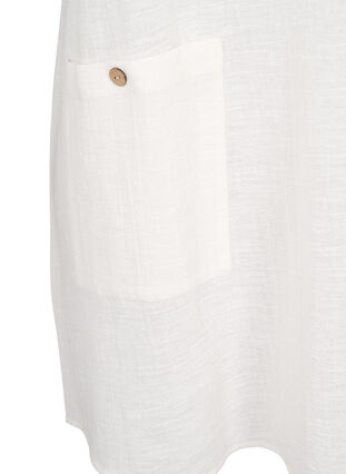 Tunique à manches 3/4 en coton mélangé et lin, Off-White, Packshot image number 3