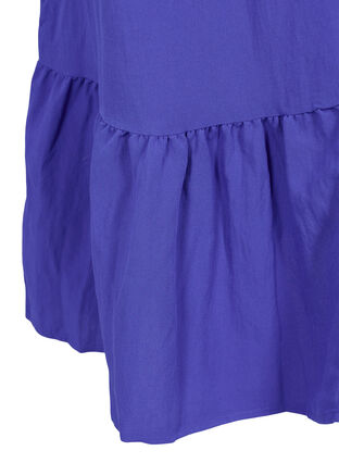 Viscose jurk met korte mouwen en v-hals, Dazzling Blue, Packshot image number 3