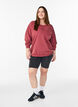Losvallend sweatshirt met gewassen look, Rood, Model image number 1