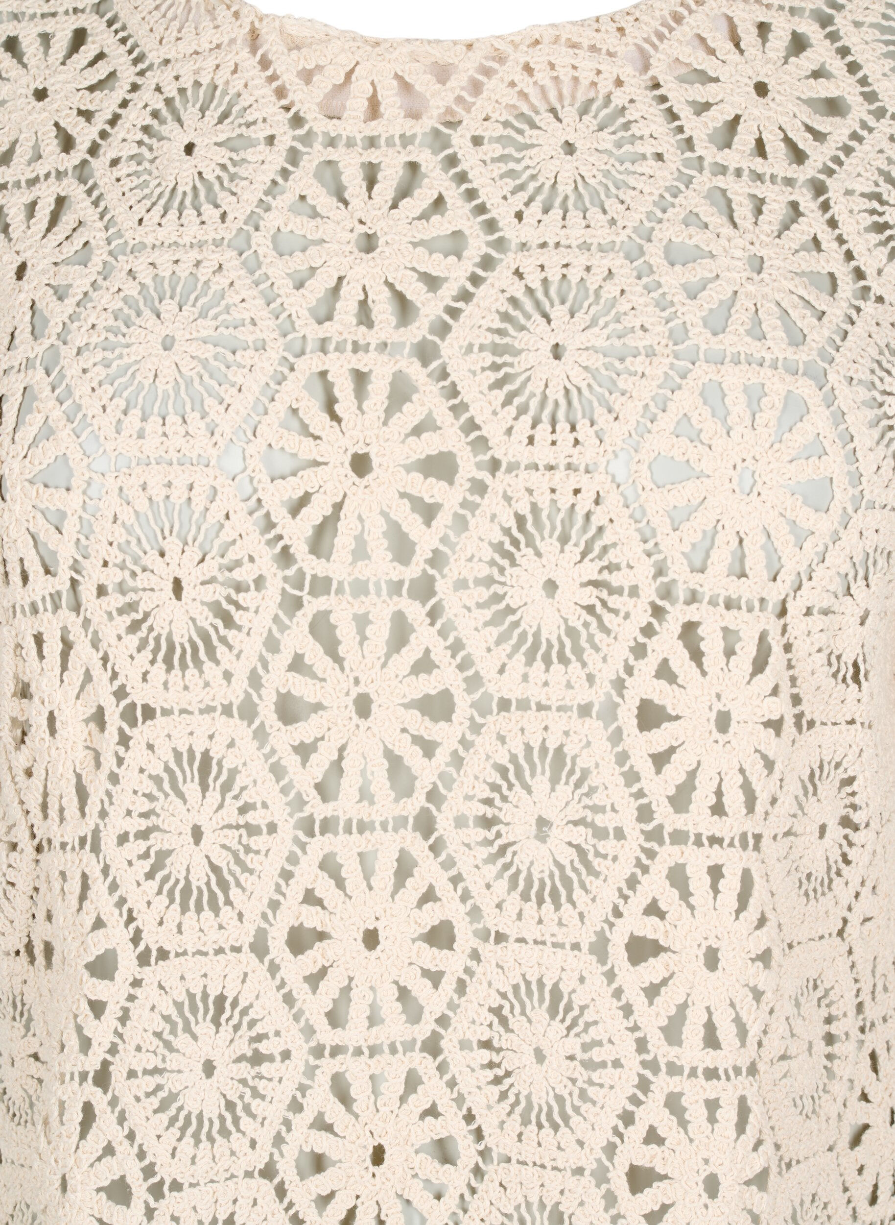 ZizziHaakblouse met korte mouwen, Beige, Packshot image number 2