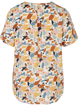 Chemise à manches courtes et col en V, Multicolor AOP, Packshot image number 1