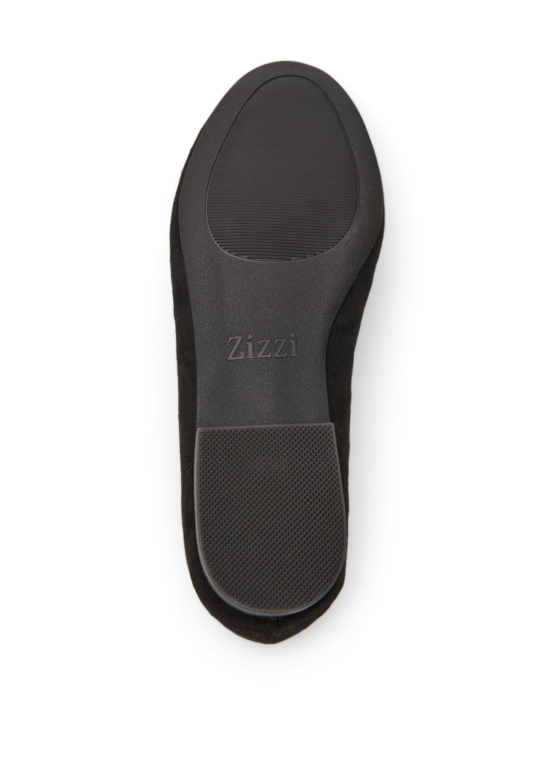 Zizzi Large - Ballerines en su&eacute;dine &agrave; n&oelig;ud, Noir, Packshot image number 4